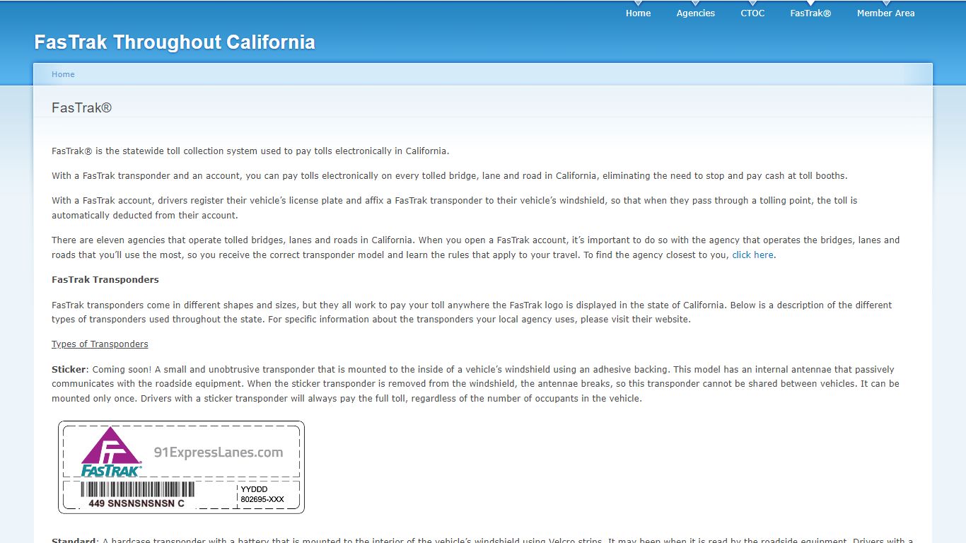 FasTrak® | FasTrak Throughout California